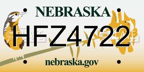HFZ4722 Nebraska License Plate