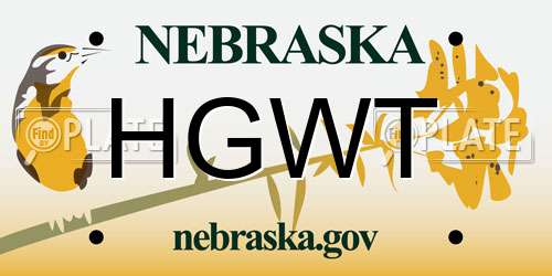 HGWT Nebraska License Plate