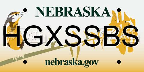 HGXSSBS Nebraska License Plate