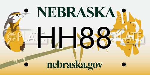 HH88 Nebraska License Plate