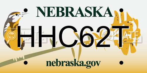 HHC62T Nebraska License Plate