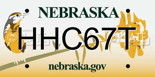 HHC67T Nebraska License Plate