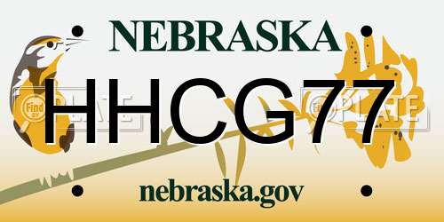 HHCG77 Nebraska License Plate