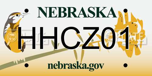 HHCZ01 Nebraska License Plate