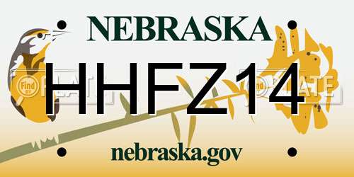 HHFZ14 Nebraska License Plate