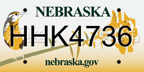 HHK4736 Nebraska License Plate