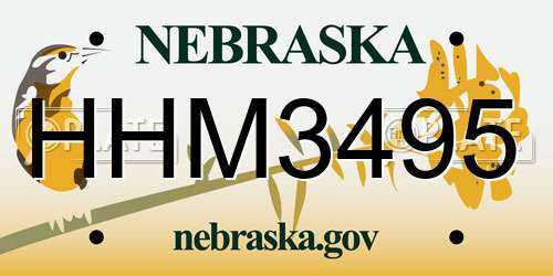 HHM3495 Nebraska License Plate