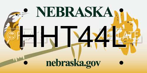 HHT44L Nebraska License Plate