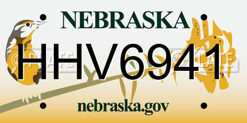 HHV6941 Nebraska License Plate