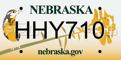 HHY710 Nebraska License Plate