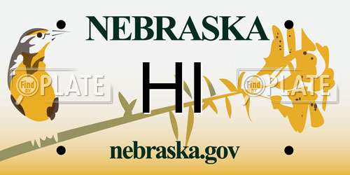 HI Nebraska License Plate