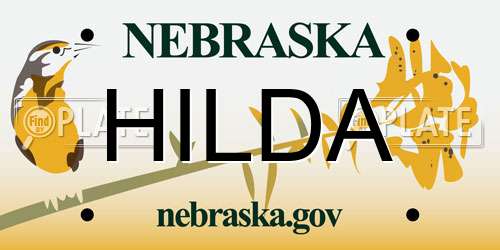 HILDA Nebraska License Plate