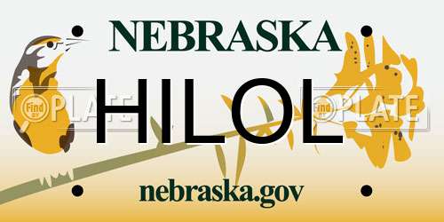 HILOL Nebraska License Plate