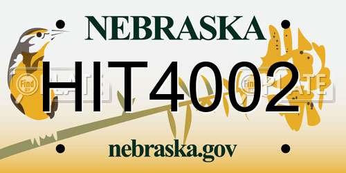 HIT4002 Nebraska License Plate
