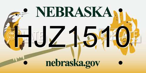 HJZ1510 Nebraska License Plate