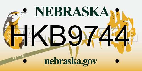 HKB9744 Nebraska License Plate