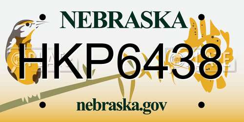 HKP6438 Nebraska License Plate
