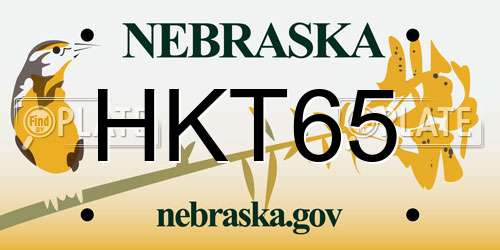 HKT65 Nebraska License Plate