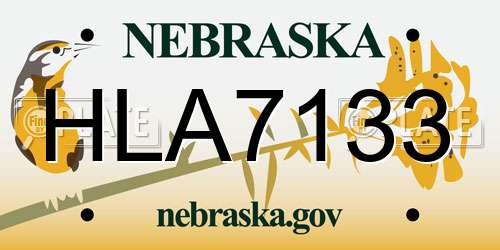 HLA7133 Nebraska License Plate