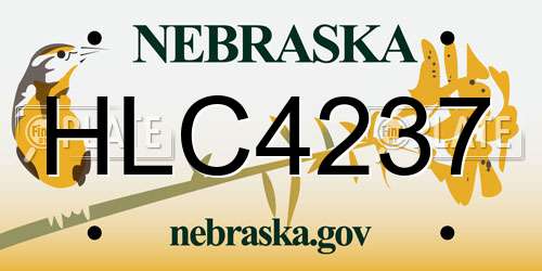 HLC4237 Nebraska License Plate