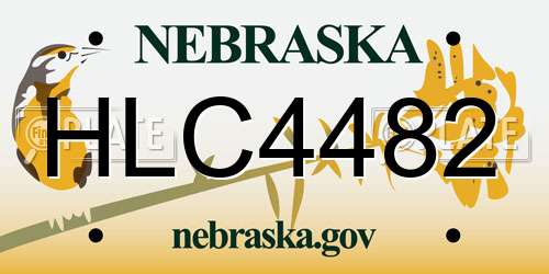 HLC4482 Nebraska License Plate