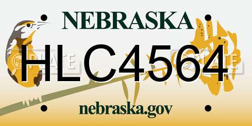 HLC4564 Nebraska License Plate