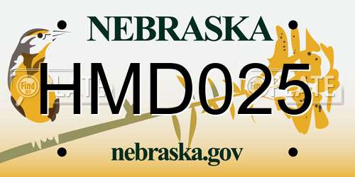 HMD025 Nebraska License Plate