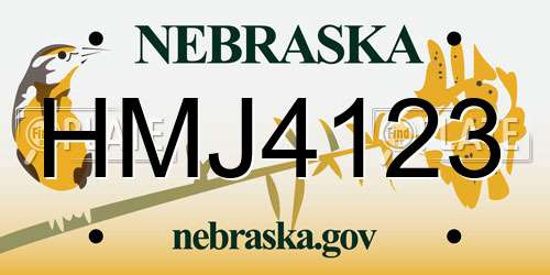 HMJ4123 Nebraska License Plate