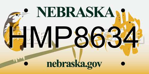 HMP8634 Nebraska License Plate