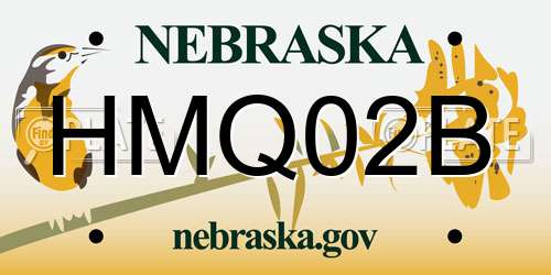 HMQ02B Nebraska License Plate