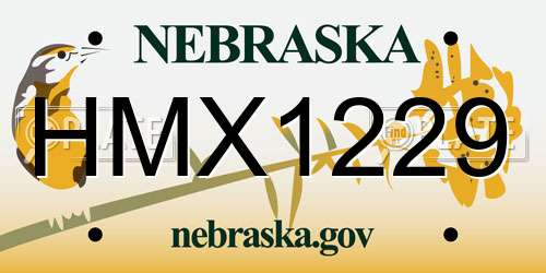 HMX1229 Nebraska License Plate