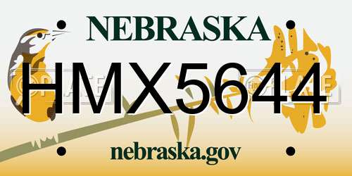 HMX5644 Nebraska License Plate