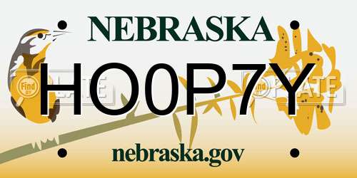 HO0P7Y Nebraska License Plate