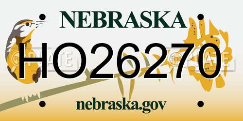 HO26270 Nebraska License Plate
