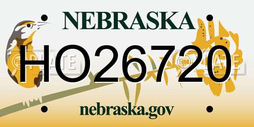 HO26720 Nebraska License Plate