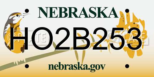 HO2B253 Nebraska License Plate