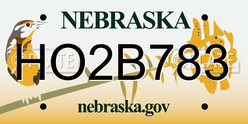 HO2B783 Nebraska License Plate