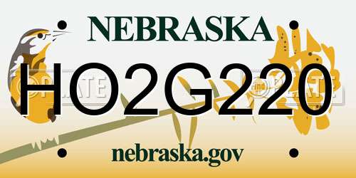 HO2G220 Nebraska License Plate
