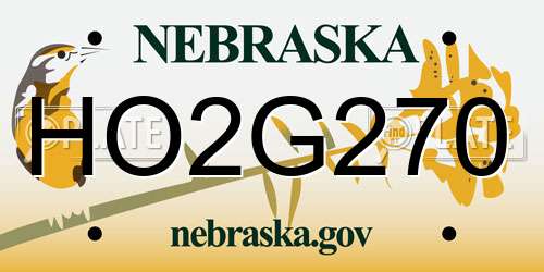 HO2G270 Nebraska License Plate