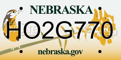 HO2G770 Nebraska License Plate