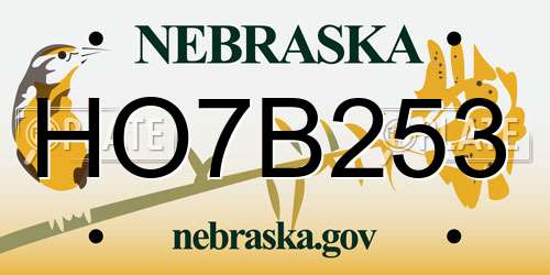 HO7B253 Nebraska License Plate