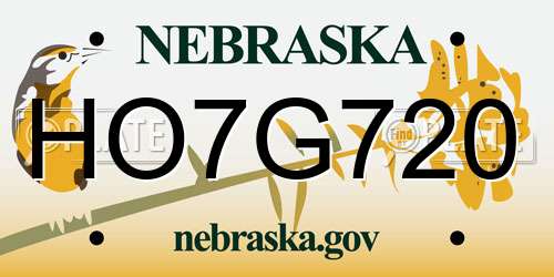 HO7G720 Nebraska License Plate