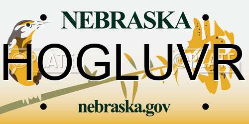 HOGLUVR Nebraska License Plate