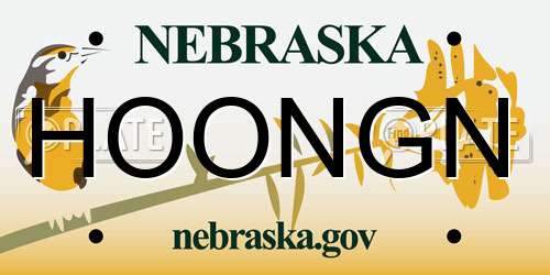 HOONGN Nebraska License Plate