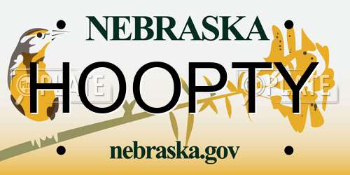 HOOPTY Nebraska License Plate