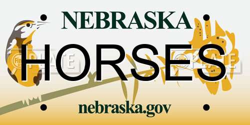 HORSES Nebraska License Plate