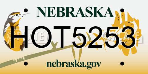 HOT5253 Nebraska License Plate
