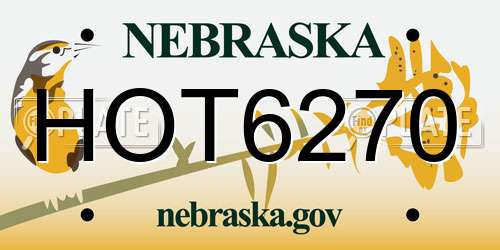 HOT6270 Nebraska License Plate
