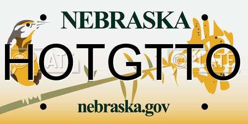 HOTGTTO Nebraska License Plate