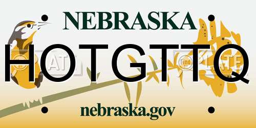 HOTGTTQ Nebraska License Plate